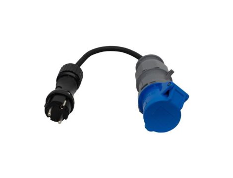 Reduktor - wtyczka 230V + OW 3x2,5mm2 0,5m + gniazdo przenośne 16A 3p