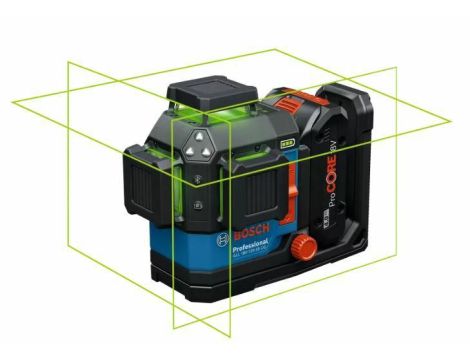 BOSCH LASER PŁASZCZYZNOWY GLL 18V-120-33 CG ZIELONY 1x4,0Ah +KLAMRA DK 20 +LB136 0601065100