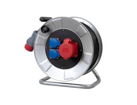 Przedłużacz siłowy na bębnie metalowym BORDO-320 16A 5p, 2x230V, wt.16/5, OW 5x2,5 /35m/