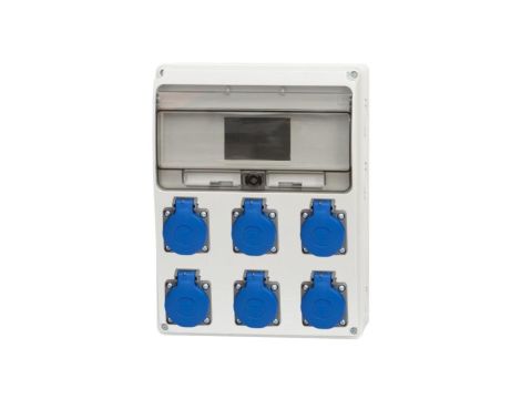 Rozdzielnica LAGO 11M - gniazda 6x230V /11 modułów/