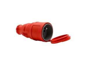 Gniazdo gumowe NOVA 230V 16A IP44 czerwone