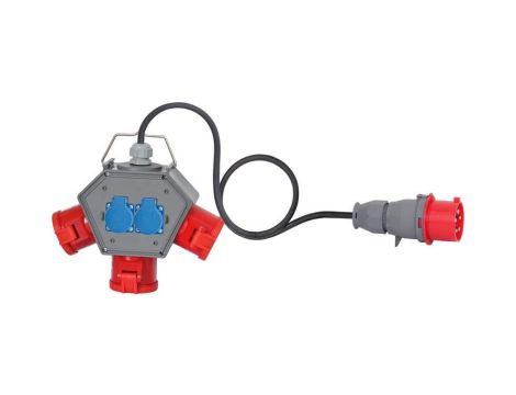 Rozdzielnica POLYBOX - gniazda 3x32A 5p, 2x230V, przewód OPD 5x4mm2 - 10m z wtyczką 32A 5p