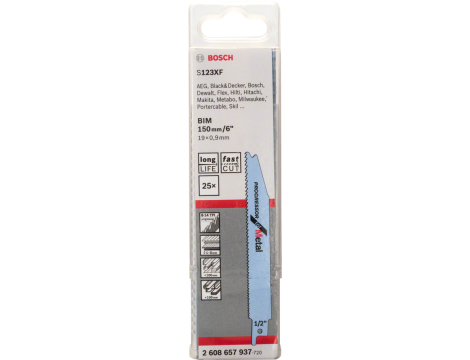 BOSCH BRZESZCZOT DO PIŁY SZABLASTEJ S123 XF /25szt. 150mm 2608657937 - 2