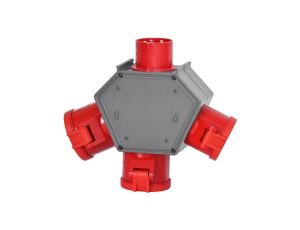 Rozdzielnica POLYBOX - wtyk odbornikowy 32A 5p, gniazda 16A 5p, 2x32A 5p