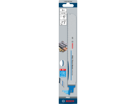BOSCH BRZESZCZOT DO PIŁY SZABLASTEJ PRO THICK METAL PRECISE S1137HBF 1,1 x 25 x 225mm /5szt. 2608658998