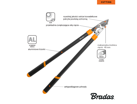 SEKATOR DO GAŁĘZI V-SERIES-P OSTRZE MIJAJĄCE 40mm ALUMINIOWY - 2