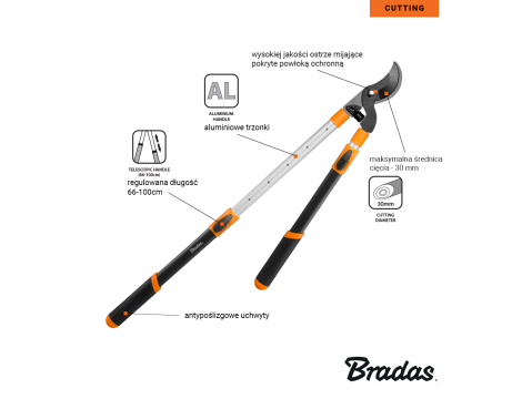 SEKATOR DO GAŁĘZI V-SERIES-P OSTRZE MIJAJĄCE 30mm TELESKOPOWY ALUMINIOWY - 2