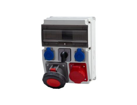 Rozdzielnica CAJA 12M - gniazda 16A 5p, 63A 5p, 2x230V, L/P(63A) /12 modułów/