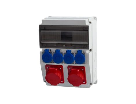 Rozdzielnica CAJA 12M - gniazda 16A 5p, 32A 5p, 4x230V /12 modułów/
