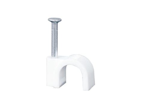 Uchwyt kablowy z gwoździem okrągły - 6mm - op. 100 szt.