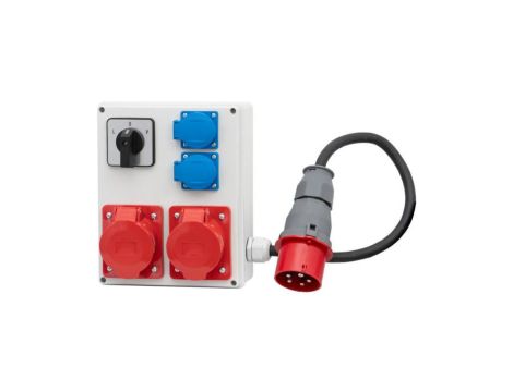 Rozdzielnica R-240 - gniazda 16A 5p, 32A 5p, 2x230V, przewód OW 5x2,5 - 1,5m, L/P