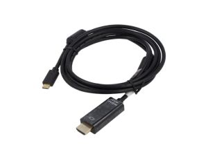 AK-300330-020-S Adapter HDMI 2.0 HDMI wtyk USB C wtyk niklowany 2m czarny