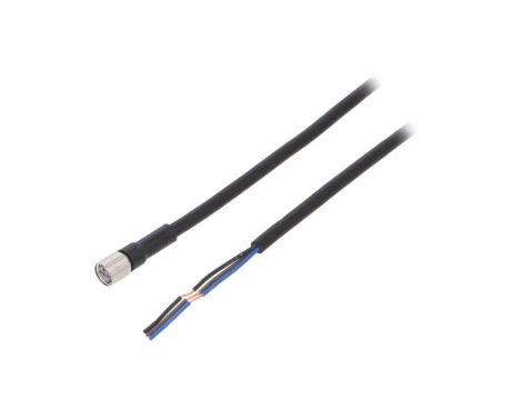 XS3FM8PVC3S5M Przewód przyłączeniowy o długości 5m, gwincie M8, liczbie pinów 3, maksymalnym prądzie 1A