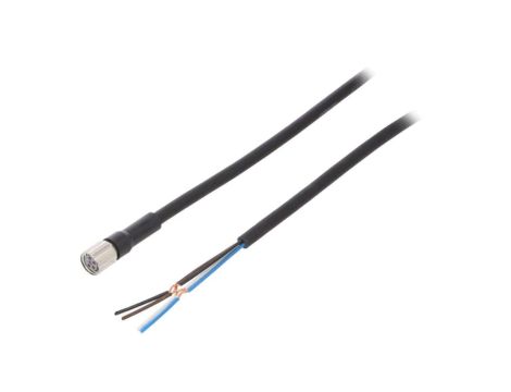 XS3FM8PUR4S2M Przewód przyłączeniowy o długości 2m, gwincie M8, liczbie pinów 4, maksymalnym prądzie 1A