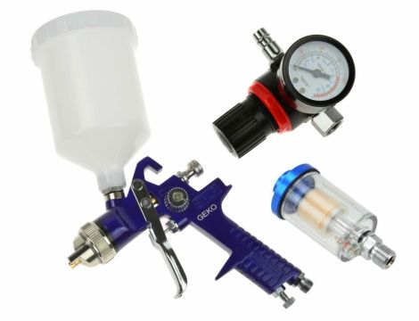 PISTOLET LAKIERNICZY Z GÓRNYM ZBIORNIKIEM Z MANOMETREM HVLP 1,4mm