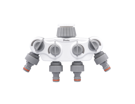 ROZDZIELACZ 4-DROŻNY GW  1"-3/4" SOLID Z ZAWORAMI /WHITE LINE