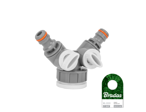 ROZDZIELACZ 2-DROŻNY GW  1" - 3/4" Z ZAWORAMI /WHITE LINE