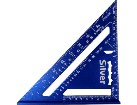 SILVER KĄTOWNIK STOLARSKI ALUMINIOWY PRZYMIAR 7" METRYCZNY