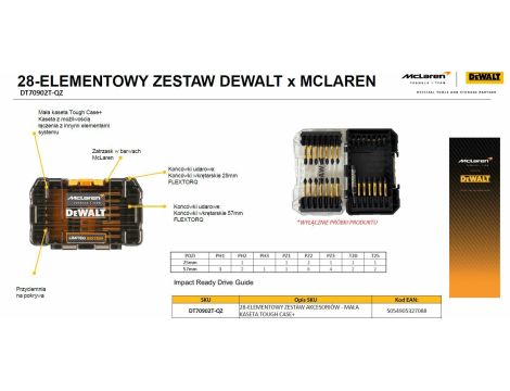 DEWALT ZESTAW KOŃCÓWEK FLEXTORQ 28cz. /MCALREN