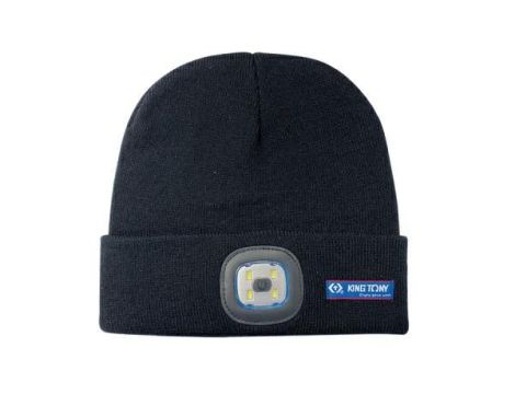 KING TONY CZAPKA ZIMOWA Z LOGO I LATARKĄ LED 1.7W 170LM