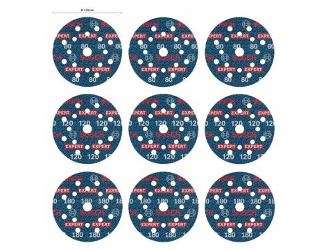 BOSCH FOLIA ŚCIERNA 125mm MIX  9szt. 2608902407