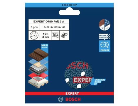 BOSCH FOLIA ŚCIERNA 125mm MIX  9szt. 2608902407 - 2