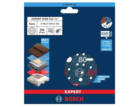 BOSCH FOLIA ŚCIERNA 150mm MIX  9szt. 2608902448 - 2