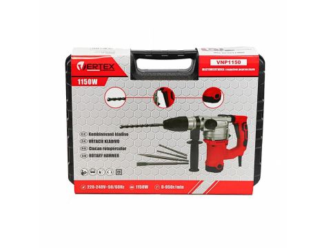 VERTEX MŁOT UDAR.SDS-PLUS 1150W/5J /3 WIERŁTA+2 DŁUTA+WALIZKA - 3