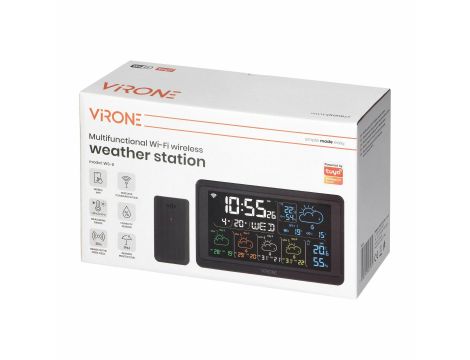 ORNO STACJA POGODOWA BEZPRZEWODOWA, WI-FI, TEMP, WILG, LCD, CZARNA - 2