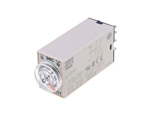 H3Y-2-24DC-30S Przekaźnik czasowy o zakresie zliczania 130s, wyjściu typu DPDT, napięciu zasilania 24VDC, montowany na podstawk