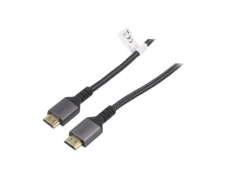 DB-330200-030-S Kabel HDCP 2.2 HDMI 2.1 HDMI wtyk z obu stron tekstylny 3m