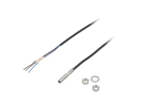 E2ES05S12WCB22M Czujnik indukcyjny o zasięgu 01,2mm, konfiguracji wyjścia PNP / NC, napięciu zasilania 1030VDC, obudowie M5