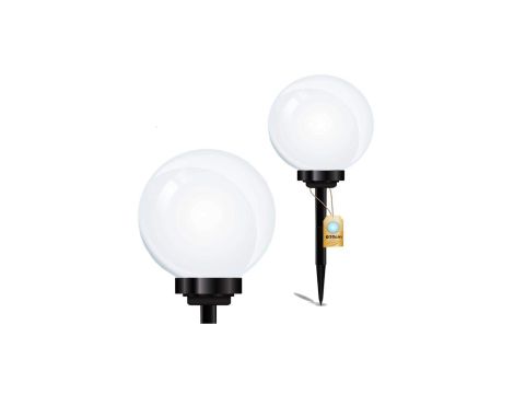 Lampa Solarna Ogrodowa LED 6500K IP44 30cm Wbijana Biała Kulka ATRIS LUMILED