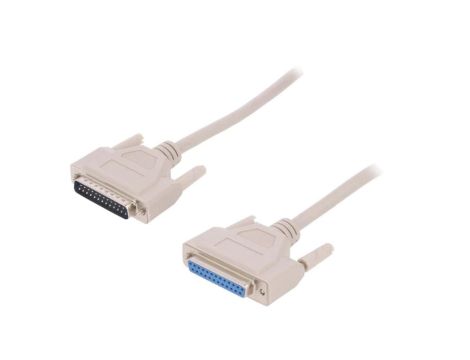 AK-610201-100-E Kabel D-Sub 25pin gniazdo D-Sub 25pin wtyk 10m beżowy