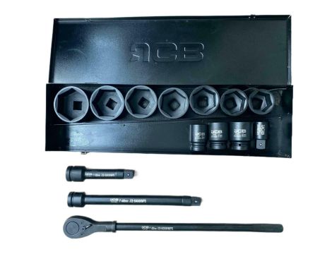 JCB ZESTAW KLUCZY UDAROWYCH 15el. 1"  6KĄT. (36-80mm)