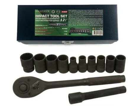 ROCKFORCE ZESTAW KLUCZY UDAR.12el. 1/2" 12KĄT. (10-24mm)