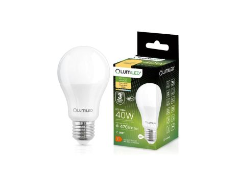 Żarówka LED E27 A60 5W = 40W 470lm 3000K Ciepła 260 LUMILED