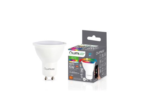 Żarówka LED GU10 5W 450lm RGB CCT Ściemnialna Inteligentna TUYA WiFi SMART SAYO LUMILED