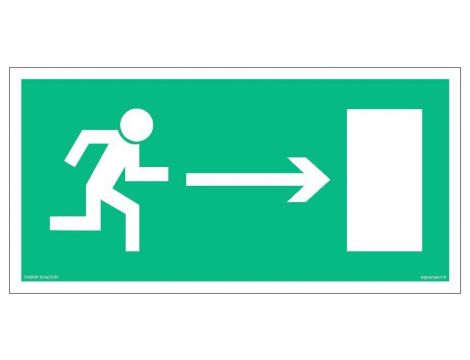 ZNAK - AA002 Kierunek do wyjścia drogi ewakuacyjnej w prawo 20 x 10 cm PS - Płyta 1mm foto.