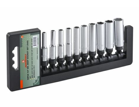 JONNESWAY KOMPLET NASADEK CALOWYCH DŁUGICH 10 elem.(1/4" 6-KAT)   S05HD2210S