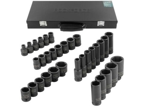 ROCKFORCE NASADKI UDAROWE kpl. 33el.1/2"  6-KĄT. 8-32mm
