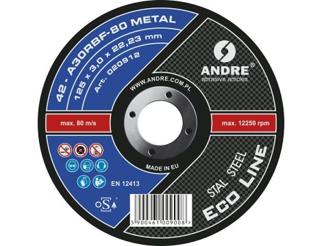 ANDRE TARCZA DO METALU 125 x 3,0mm METAL ECO LINE A30RBF