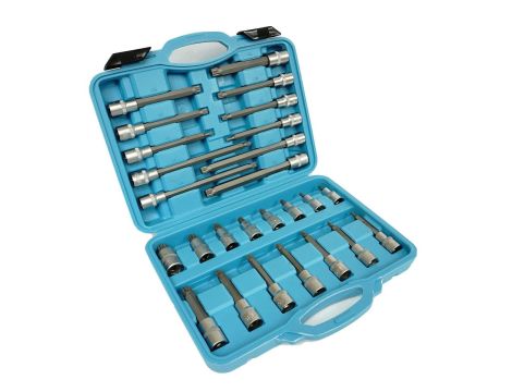 KLUCZE SPLINE 1/2" PRZEDŁUŻANE 26szt   /SILVER