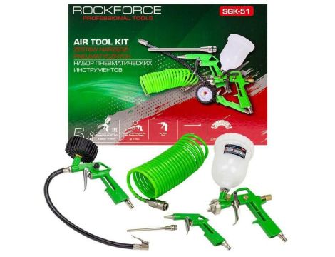 ROCKFORCE ZESTAW NARZĘDZI PNEUMATYCZNYCH 5 elem.