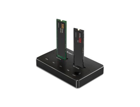 Qoltec Stacja dokująca dysków SSD M.2 NVMe SATA USB-C DUAL 2 x 2TB