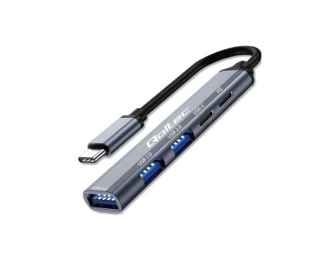Qoltec Hub Adapter USB-C 3.1 5w1 USB-C PD USB-C 2x USB 2.0 USB 3.0