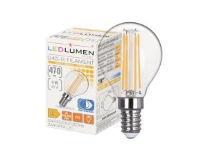 Żarówka LED G45-G E14 230V 4W FILAMENT 470lm WW