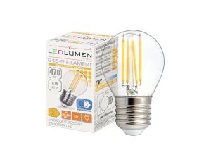 Żarówka LED G45-G E27 230V 4W FILAMENT 470lm WW