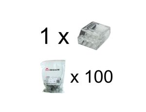 Złączka do puszek instalacyjnych 2x0.5-2.5 mm VDE DGN 1 sztuka 100 sztuk, Ilość: 100 sztuk