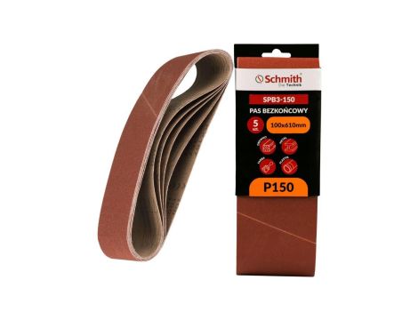 Pas bezkońcowy taśma papier ścierny P150 100x610mm 5szt Schmith